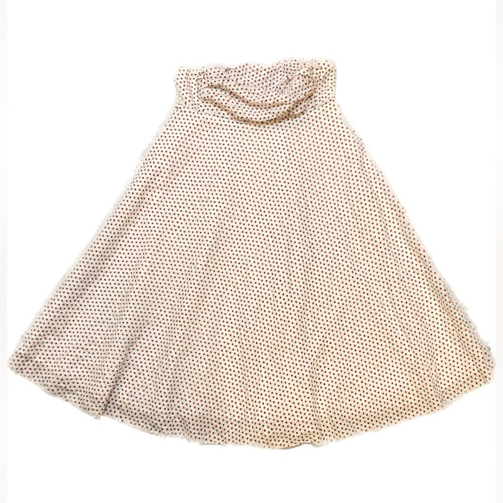 C02 J Crew Tube Dress Polka Dot Red Blue Mini Ivory A Line Emipre Waist sz 10P